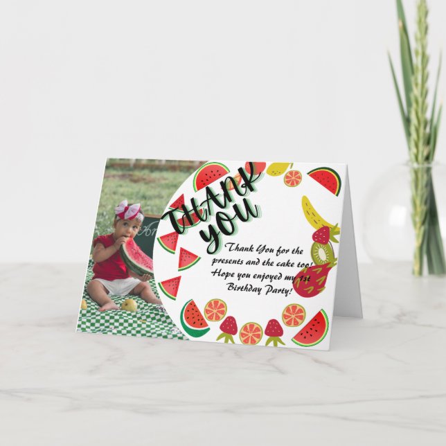 Tarjeta de cumpleaños con foto de sandía (Anverso)