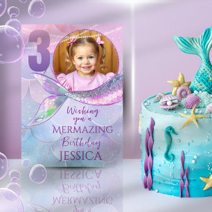 Tarjeta de cumpleaños con foto de Sirena Uno 3er c