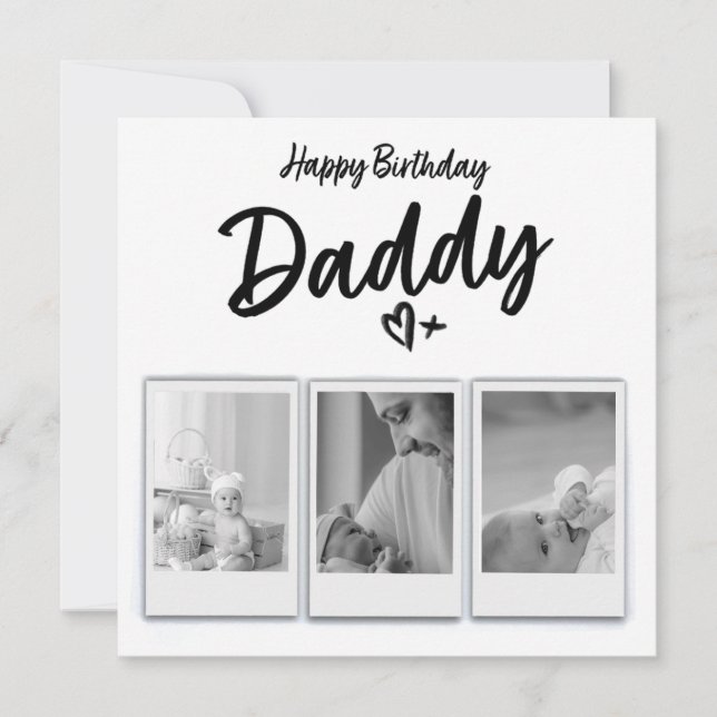 Tarjeta de cumpleaños con foto del papá personaliz (Anverso)