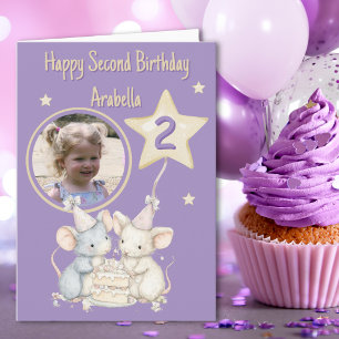 Tarjeta de cumpleaños con foto en acuarela para el