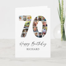 Tarjeta de cumpleaños con foto memoria moderna de 