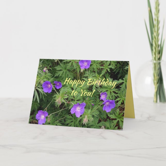Tarjeta de cumpleaños con foto original de la flor (Anverso)