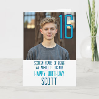 Tarjeta de cumpleaños con foto para dieciséis años