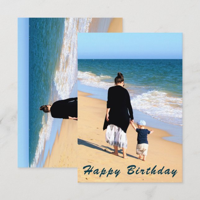 Tarjeta de cumpleaños con foto personalizada (Anverso / Reverso)