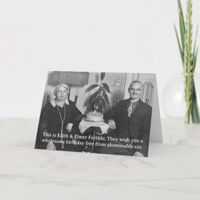 Tarjeta de cumpleaños con foto sarcástica (Anverso)