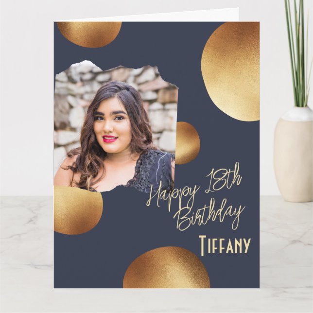 Tarjeta de cumpleaños con fotos de fondo en negro  (Anverso)
