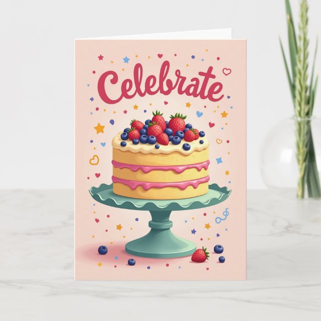 Tarjeta de Cumpleaños con Fresas (Anverso)