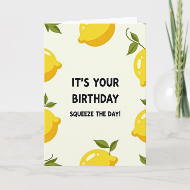 Tarjeta de cumpleaños con frutas amarillas (Anverso)