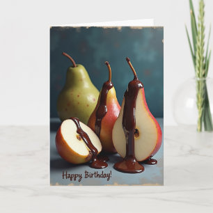 Tarjeta de cumpleaños con frutas dulces y goteo