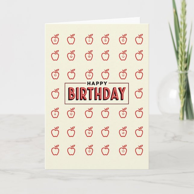 Tarjeta de cumpleaños con frutas en negrita (Anverso)