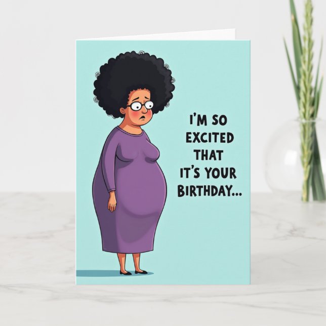Tarjeta de cumpleaños con gafas afro ingeniosas (Anverso)