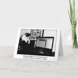 Tarjeta de cumpleaños con gato mirando YouTube