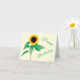 Tarjeta de cumpleaños con girasol - Tu texto - Col