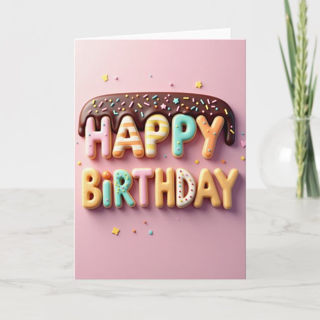 Tarjeta de Cumpleaños con Glaseado Dulce (Anverso)