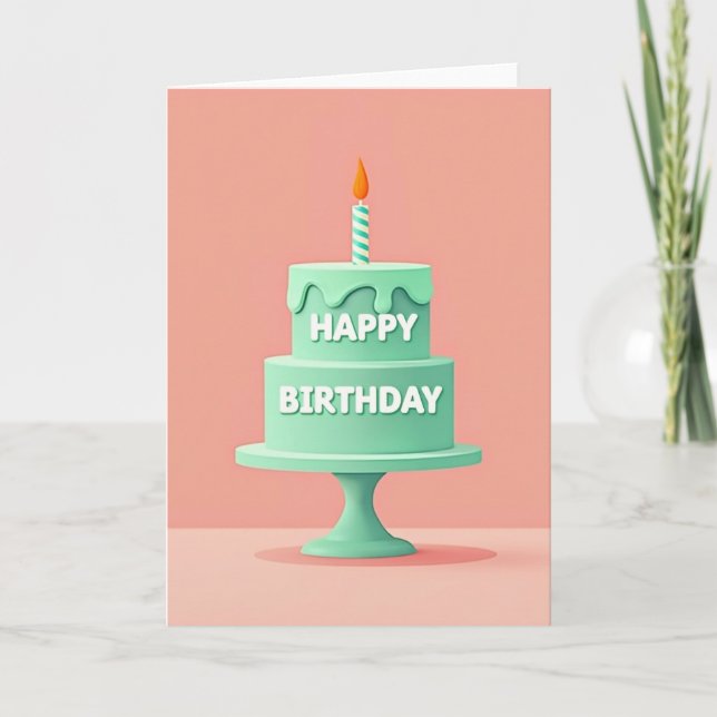 Tarjeta de cumpleaños con glaseado dulce (Anverso)
