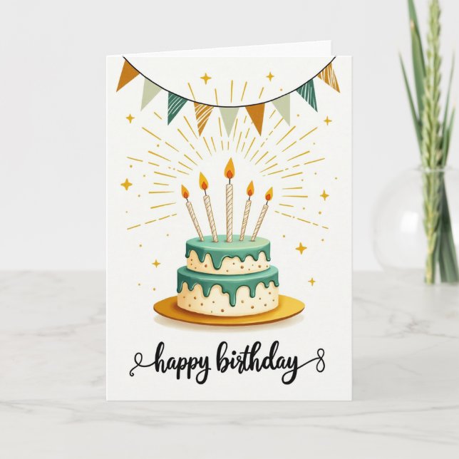 Tarjeta de cumpleaños con glaseado dulce (Anverso)