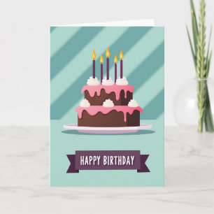 Tarjeta de cumpleaños con glaseado rosa
