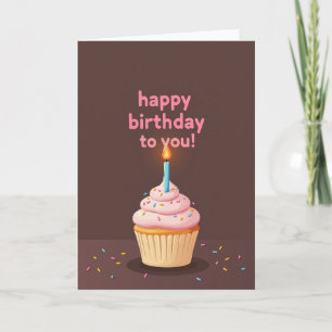 Tarjeta de Cumpleaños con Glaseado Rosa
