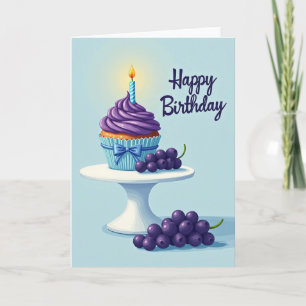 Tarjeta de cumpleaños con glaseado violeta