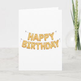 Tarjeta de cumpleaños con globo de oro