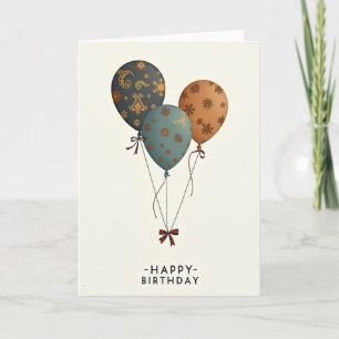 Tarjeta de cumpleaños con globo elegante