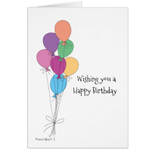 Tarjeta de cumpleaños con globos