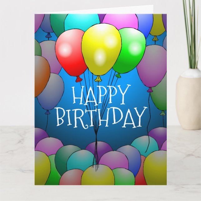 Tarjeta de cumpleaños con globos (Anverso)