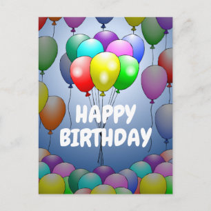 Tarjeta de cumpleaños con globos
