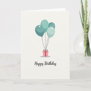 Tarjeta de cumpleaños con globos de Aqua