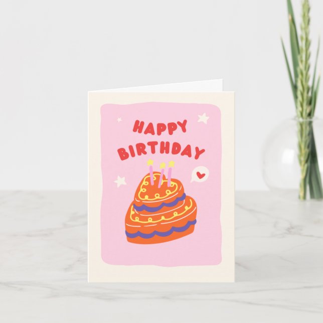 Tarjeta de cumpleaños con globos y velas (Anverso)