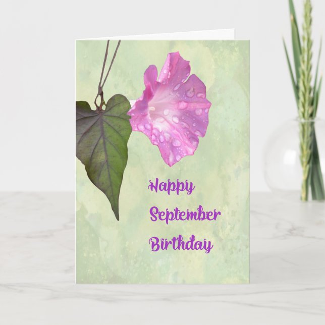 Tarjeta de cumpleaños con gloria matutina (Anverso)