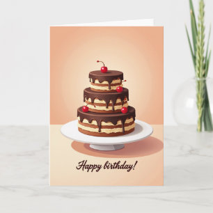 Tarjeta de cumpleaños con goteo de chocolate