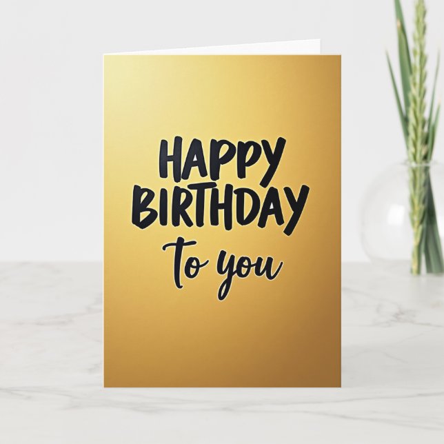 Tarjeta de cumpleaños con gradiente dorado (Anverso)