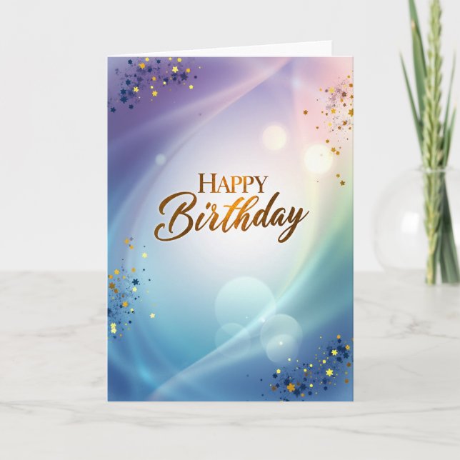 Tarjeta de cumpleaños con gradiente dorado (Anverso)