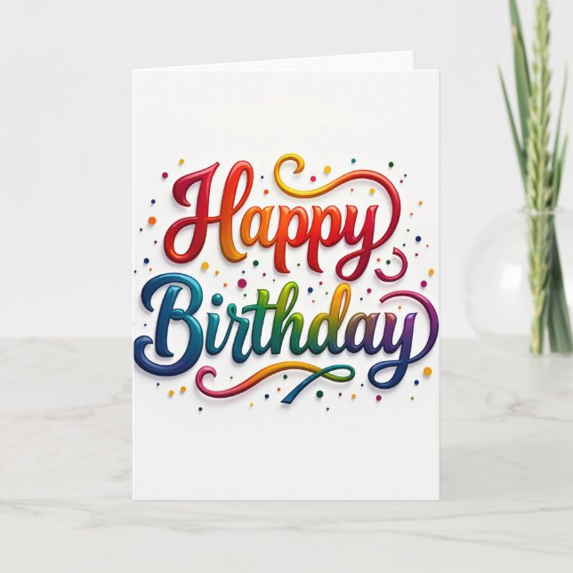 Tarjeta de cumpleaños con gradiente jubiloso (Anverso)