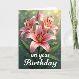 Tarjeta de cumpleaños con gradiente rosado