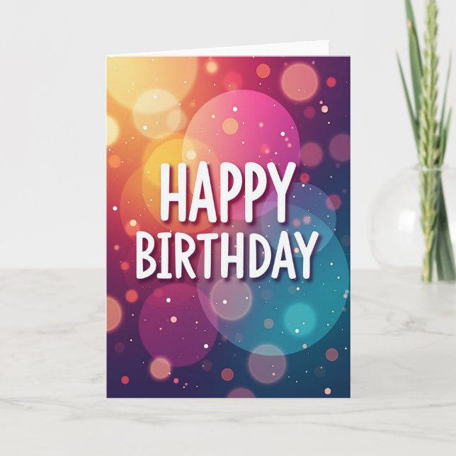 Tarjeta de cumpleaños con gradiente vibrante (Anverso)