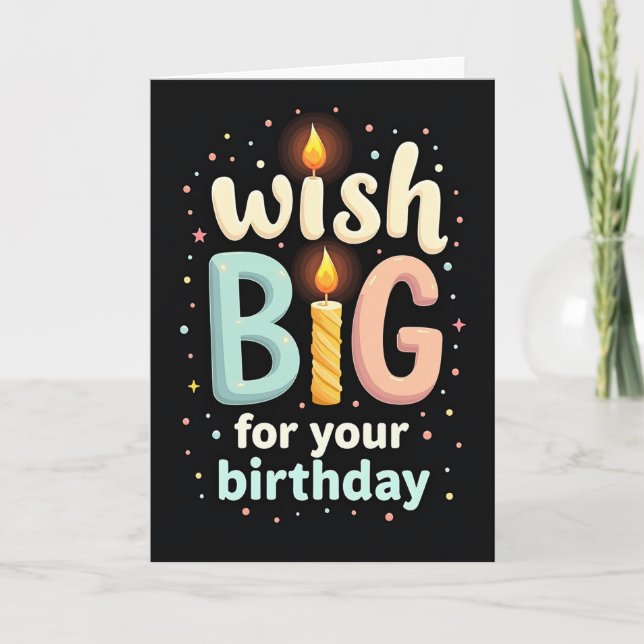 Tarjeta de Cumpleaños con Gran Deseo en Negrita (Anverso)