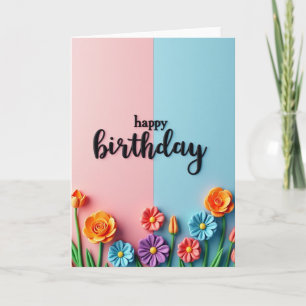 Tarjeta de cumpleaños con guión 3D