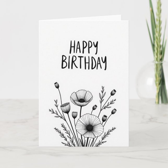 Tarjeta de cumpleaños con guión atemporal (Anverso)