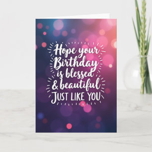 Tarjeta de cumpleaños con guión brillante