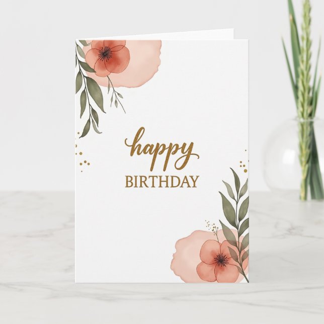 Tarjeta de cumpleaños con guión cálido (Anverso)