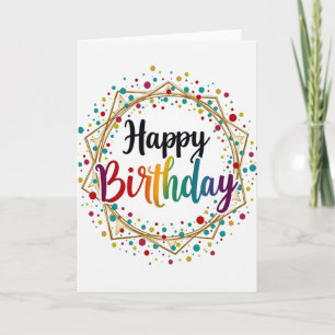 Tarjeta de cumpleaños con guión de arcoíris