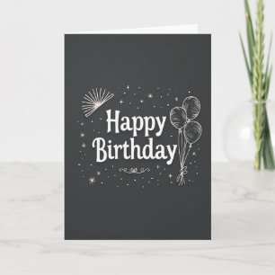 Tarjeta de cumpleaños con guión de carbón