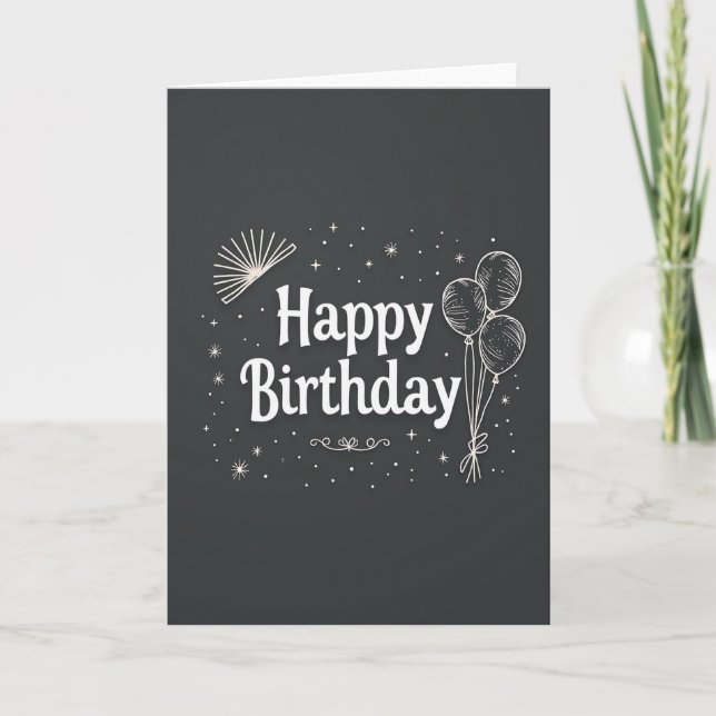 Tarjeta de cumpleaños con guión de carbón (Anverso)