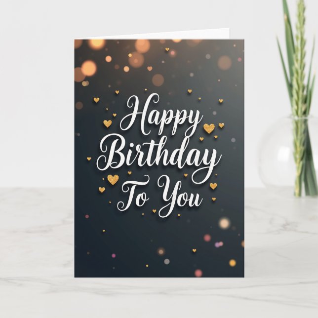 Tarjeta de cumpleaños con guión de carbón (Anverso)
