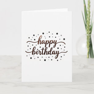Tarjeta de cumpleaños con guión de cobre