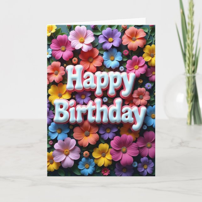 Tarjeta de cumpleaños con guión de jardín (Anverso)