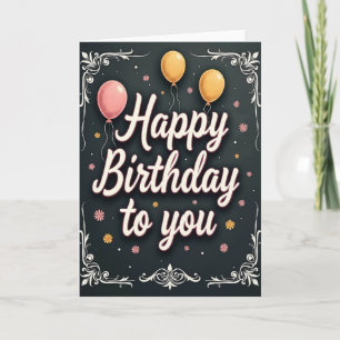Tarjeta de cumpleaños con guión de pizarra