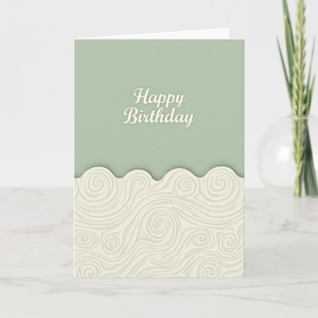 Tarjeta de cumpleaños con guión de salvia (Anverso)